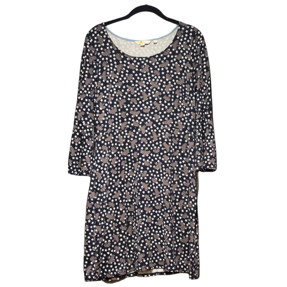 BODEN JENNIFER JERSEY DRESS DOVE PRINT BIRDS - Picture 12 of 13